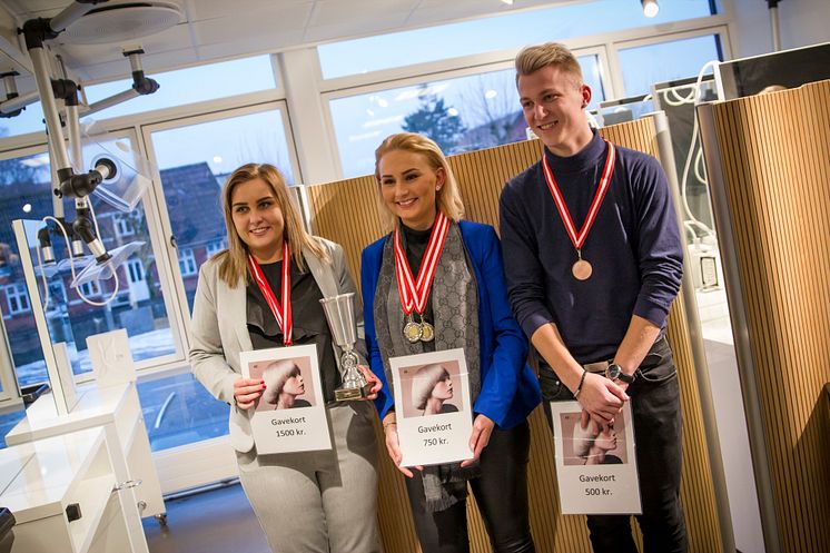 De samlede vindere af Randersmesterskabet for organiserede frisørelever 2019