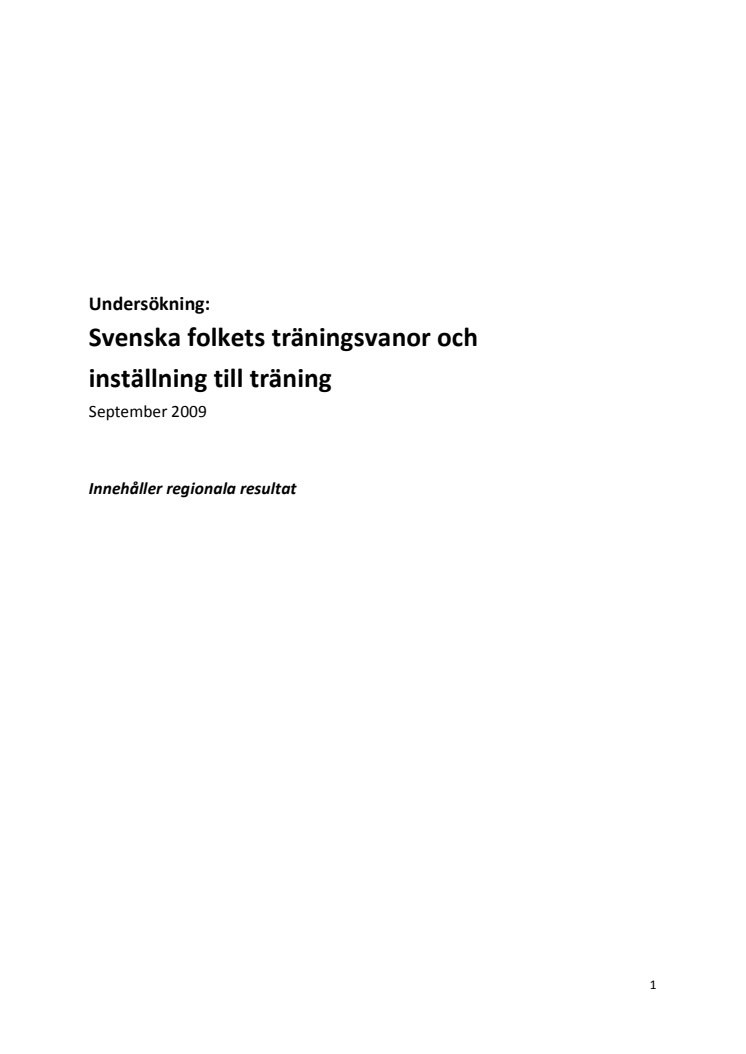 Undersökning om svenska folkets träningsvanor