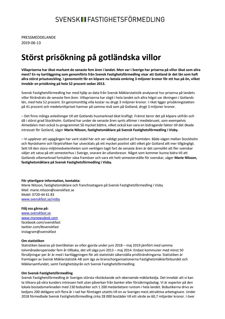 Störst prisökning på gotländska villor