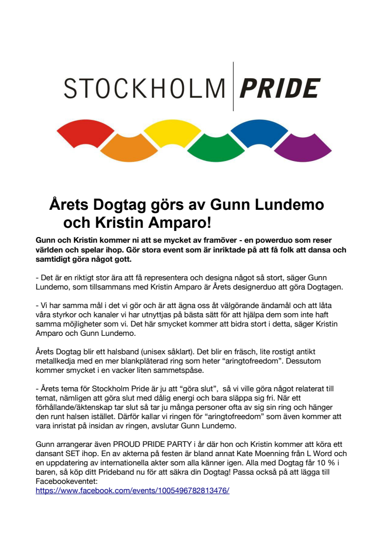 ​Årets Dogtag 2015 görs av Gunn Lundemo och Kristin Amparo! 