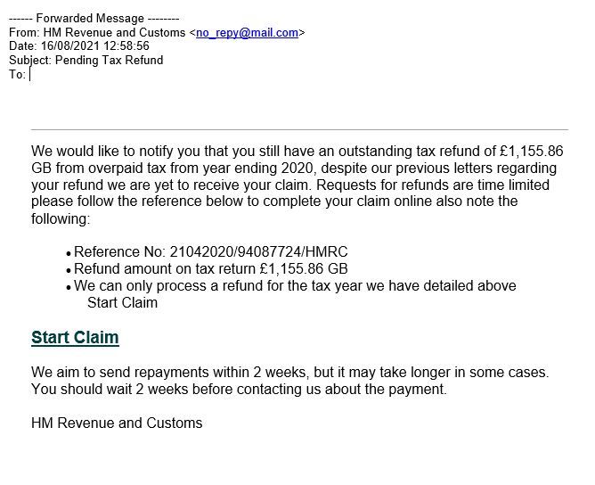 Tax Rebate scam 3