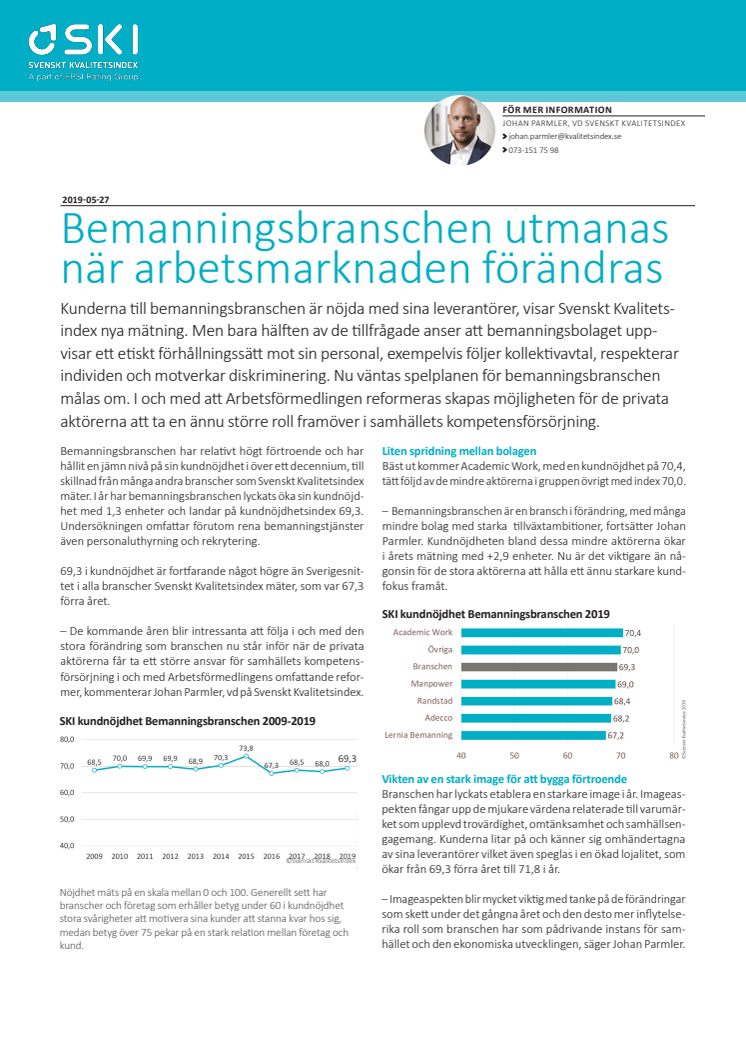 Bemanningsbranschen utmanas när arbetsmarknaden förändras