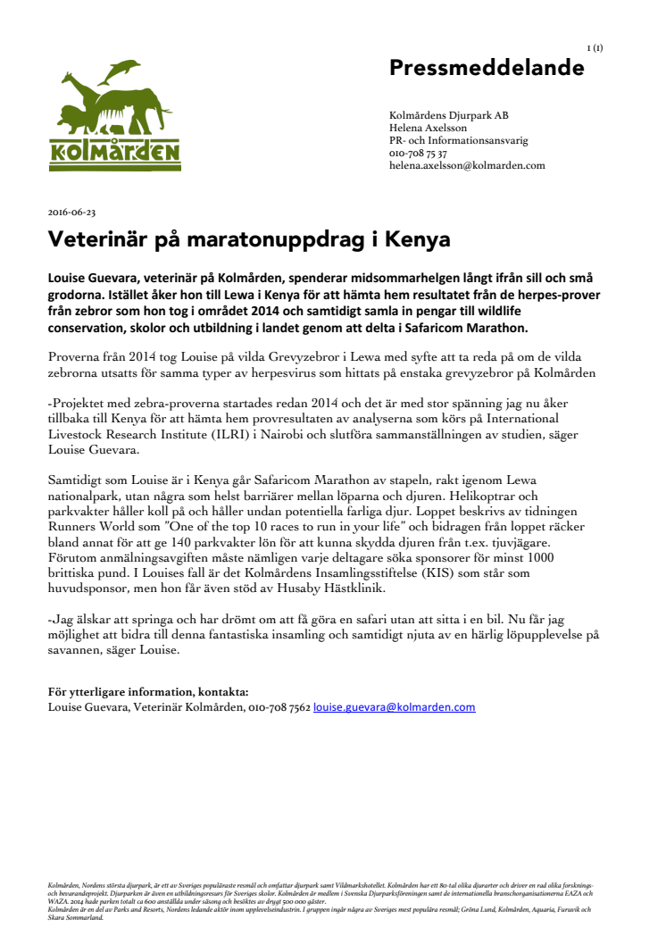 Veterinär på maratonuppdrag i Kenya