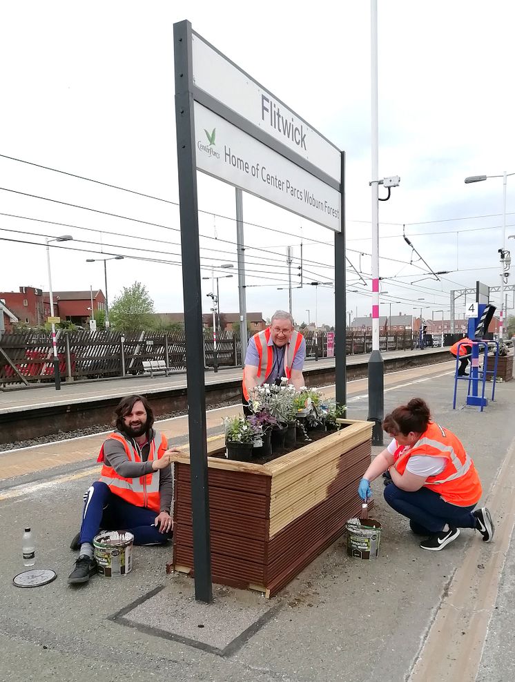 Flitwick station gardening with LTFC