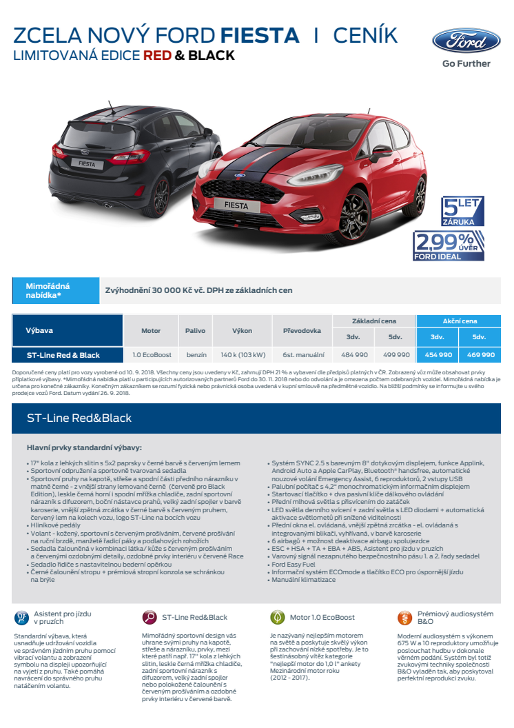 Ceník Ford Fiesta Red and Black Edition