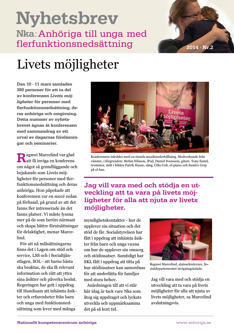 Nyhetsbrev nr 2, 2014 - Flerfunktionsnedsättning