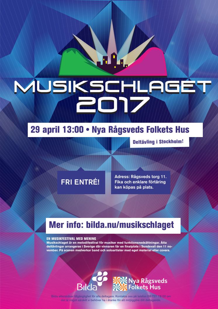 Affisch Musikschlaget deltävling Stockholm 29 april