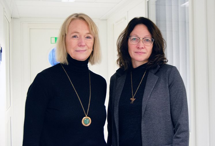 Carina Nilsson och Päivi Juuso, forskare inom omvårdnad vid Luleå tekniska universitet.