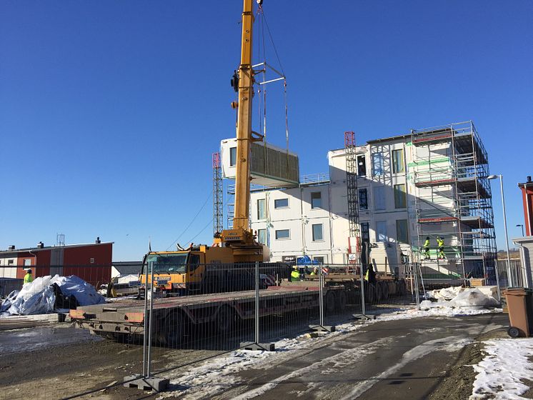 Montage i BoKlok Sjöstaden i Ystad