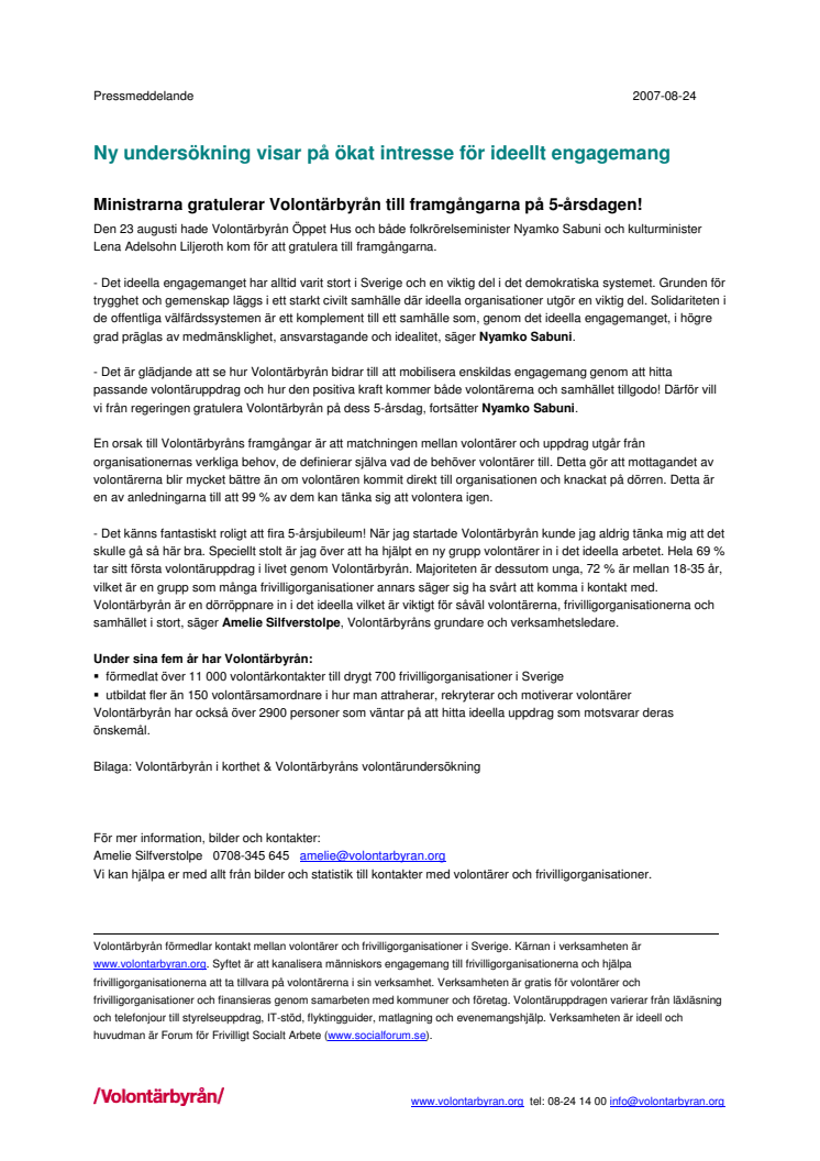 Ny undersökning visar på ökat intresse för att engagera sig ideellt!