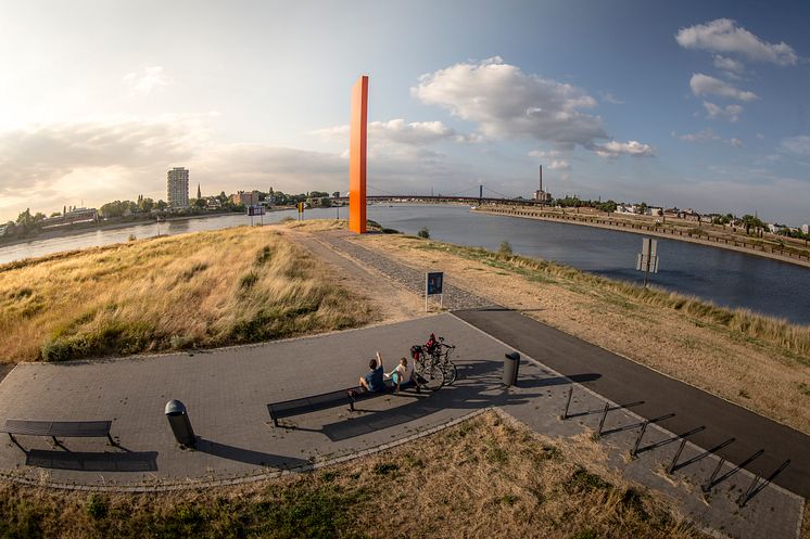 Zielpunkt Rheinorange in Duisburg ©RuhrtalRadweg 