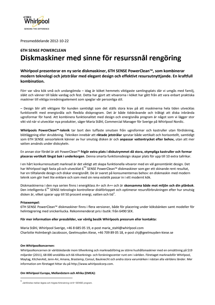 6TH SENSE POWERCLEAN: Diskmaskiner med sinne för resurssnål rengöring