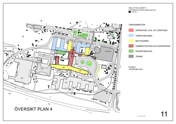 Fastighetsutvecklingsplan Skellefteå lasarett översikt plan 4