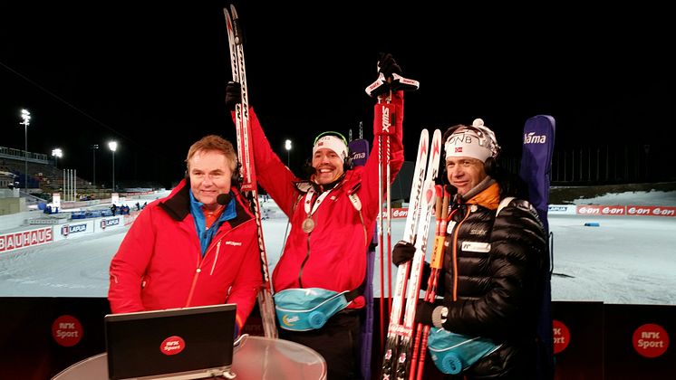 NRK VM-studio med Emil og Ole Einar