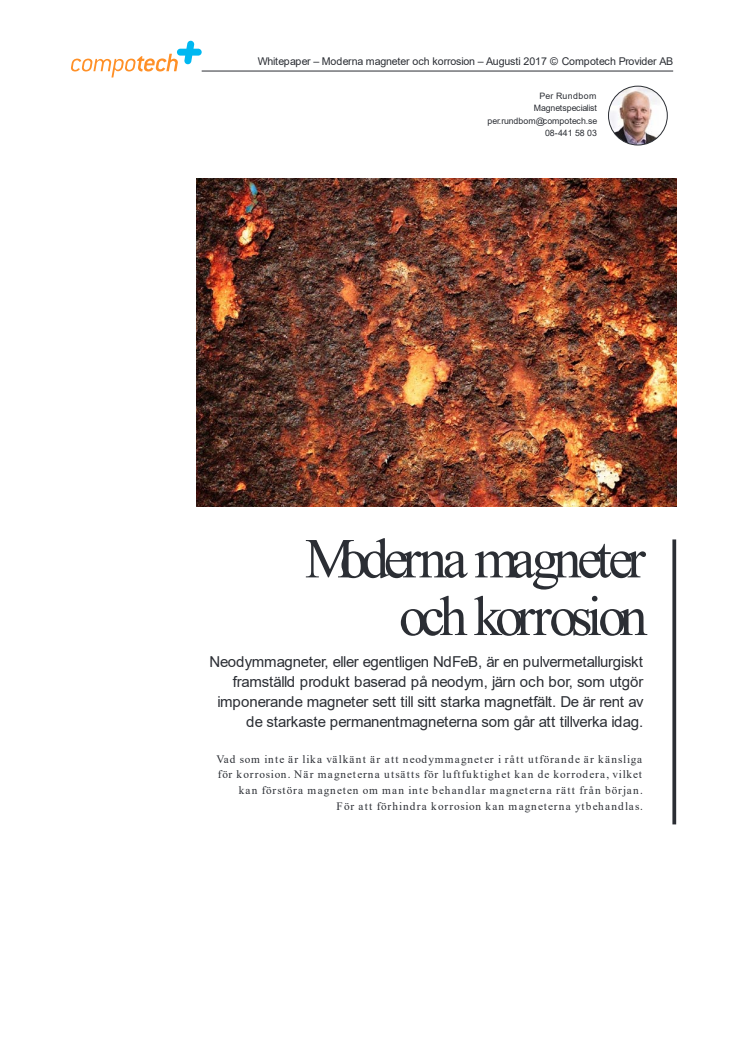  White Paper: Moderna magneter och korrosion