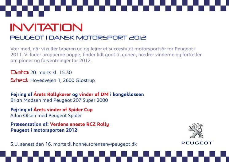 Peugeot i Dansk Motorsport 2012