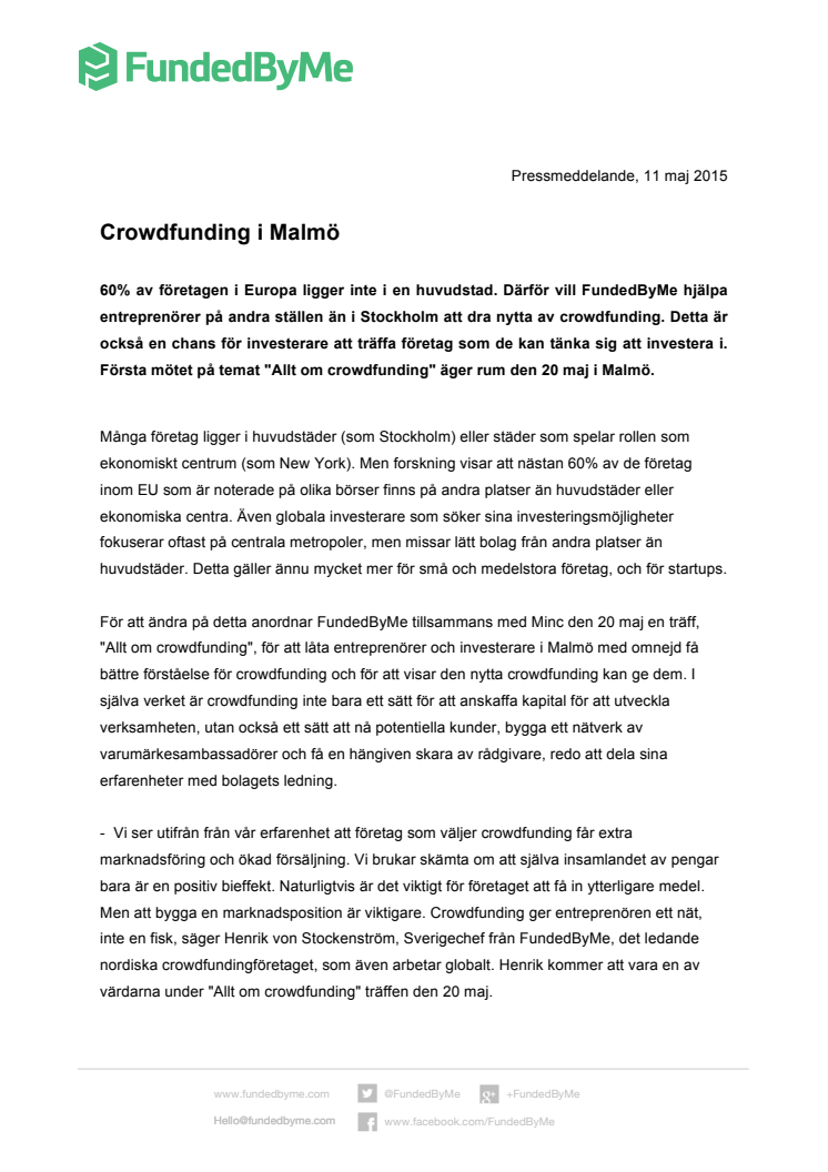 Crowdfunding i Malmö
