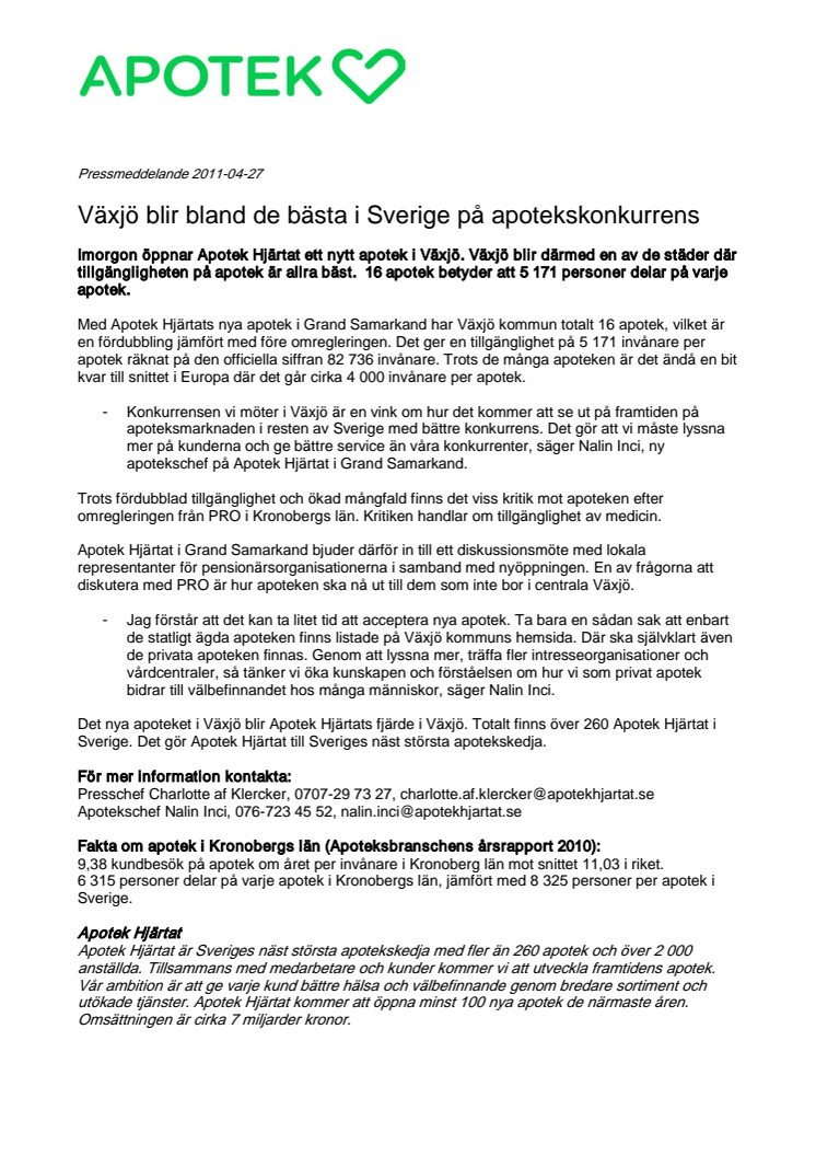 Växjö blir bland de bästa i Sverige på apotekskonkurrens