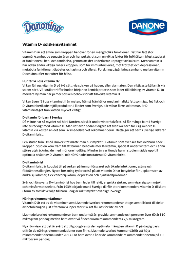 Pressmaterial Vitamin D
