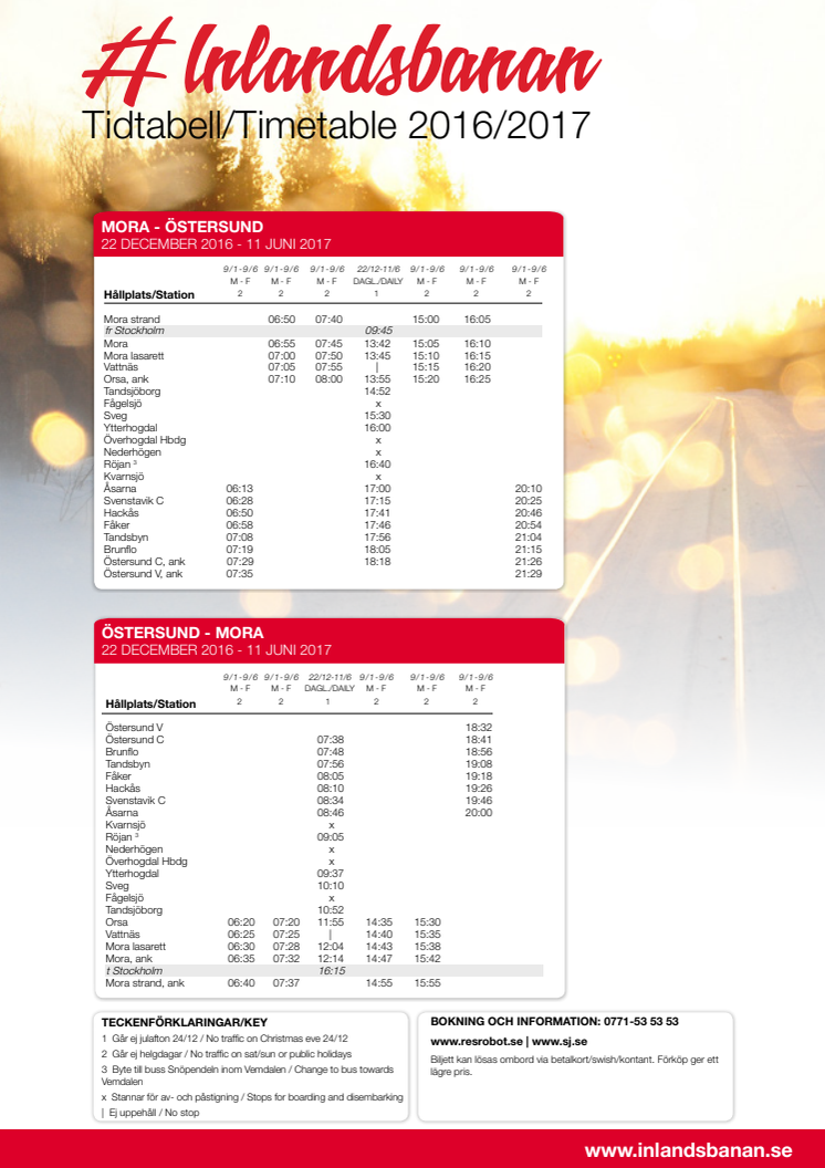 Tidtabell 2016/2017