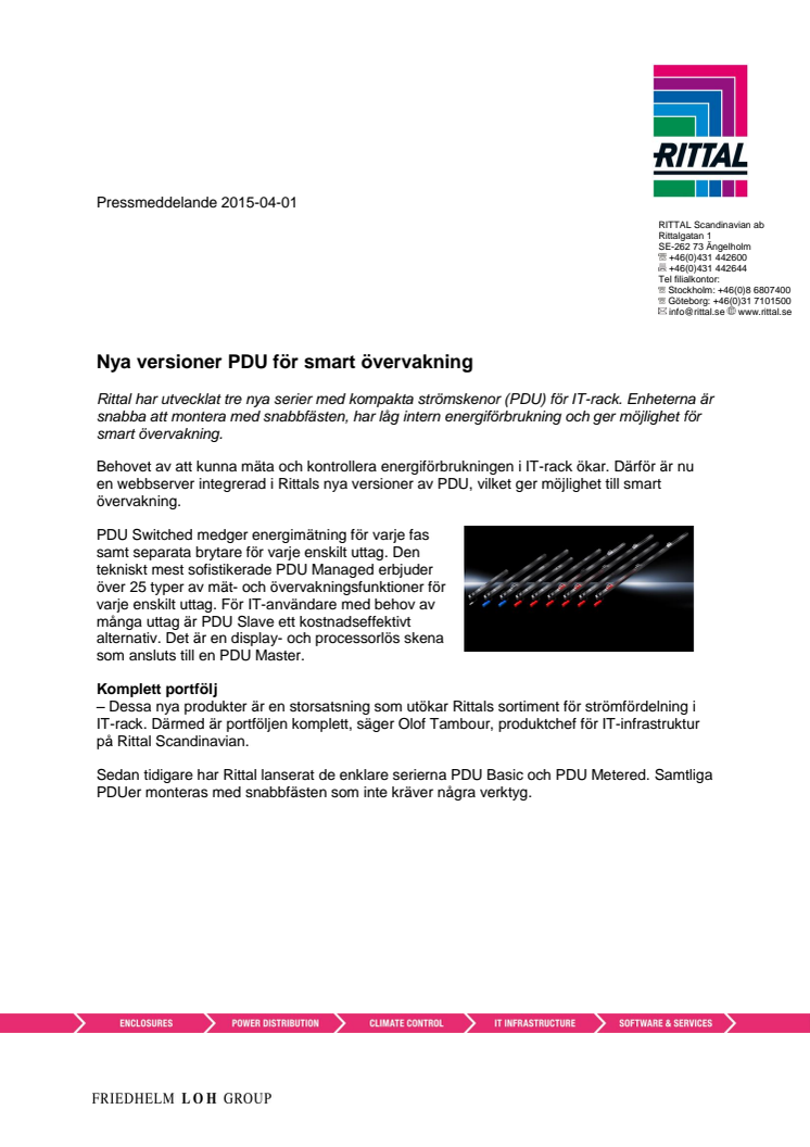 Nya versioner PDU för smart övervakning