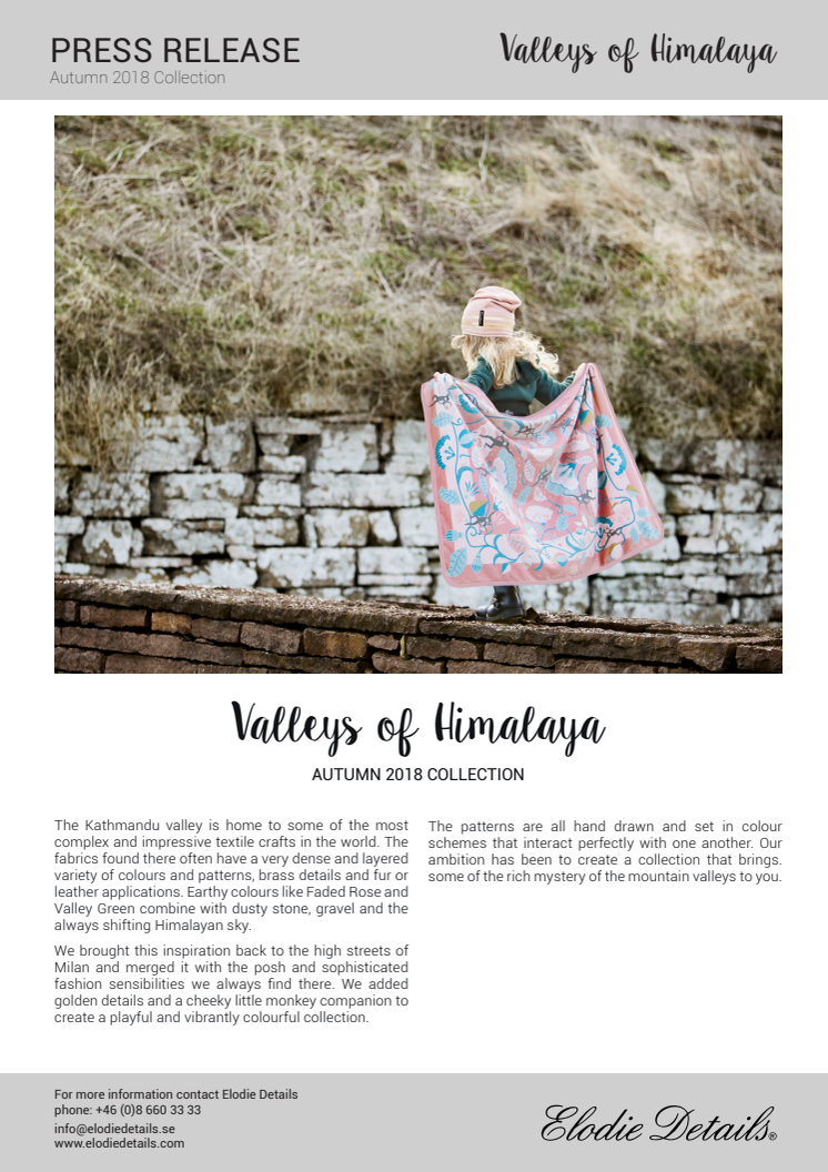 "Valleys of Himalaya" Elodie Details Autum 2018 Collection