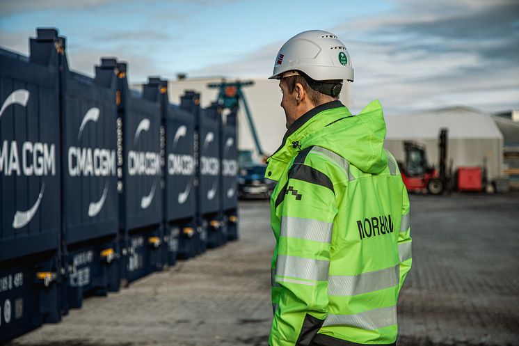 First container delivery port of Arendal 23.10.23