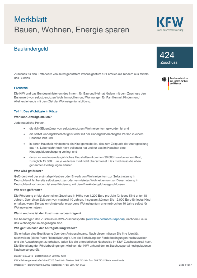 Merkblatt KfW-Bank