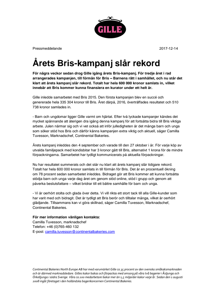 Årets Bris-kampanj slår rekord  