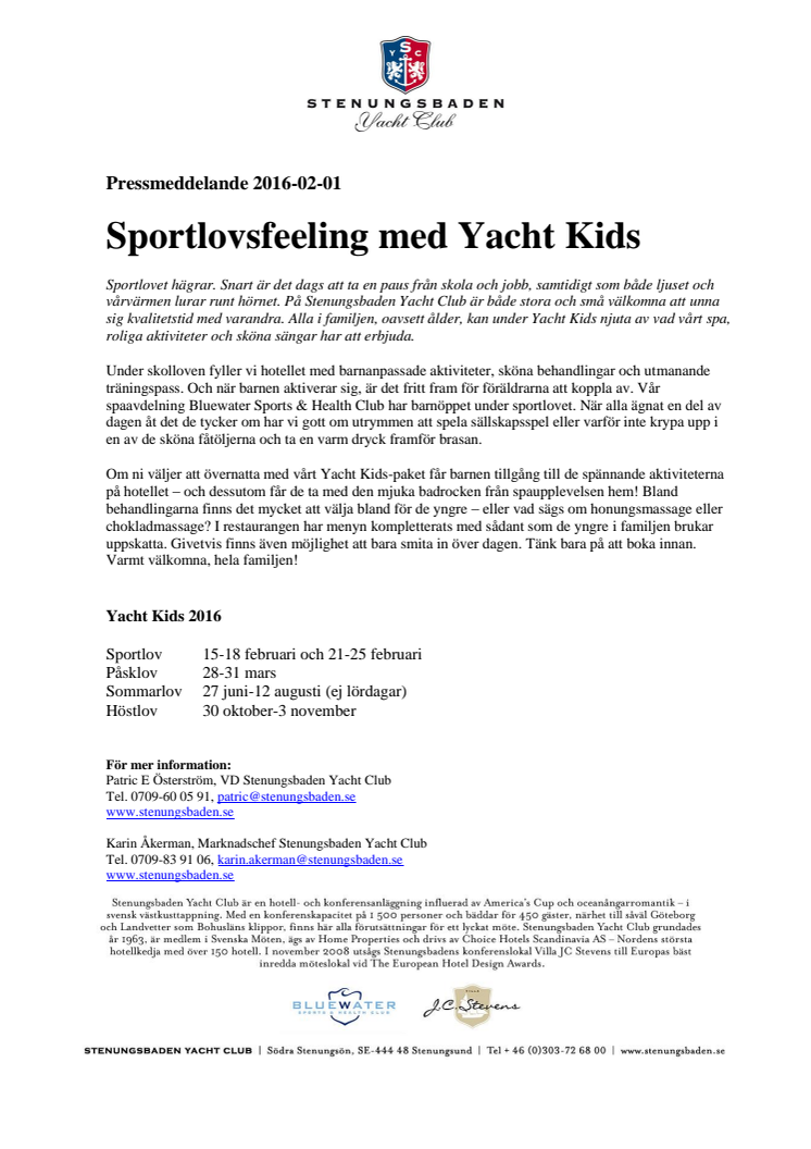 Sportlovsfeeling med Yacht Kids