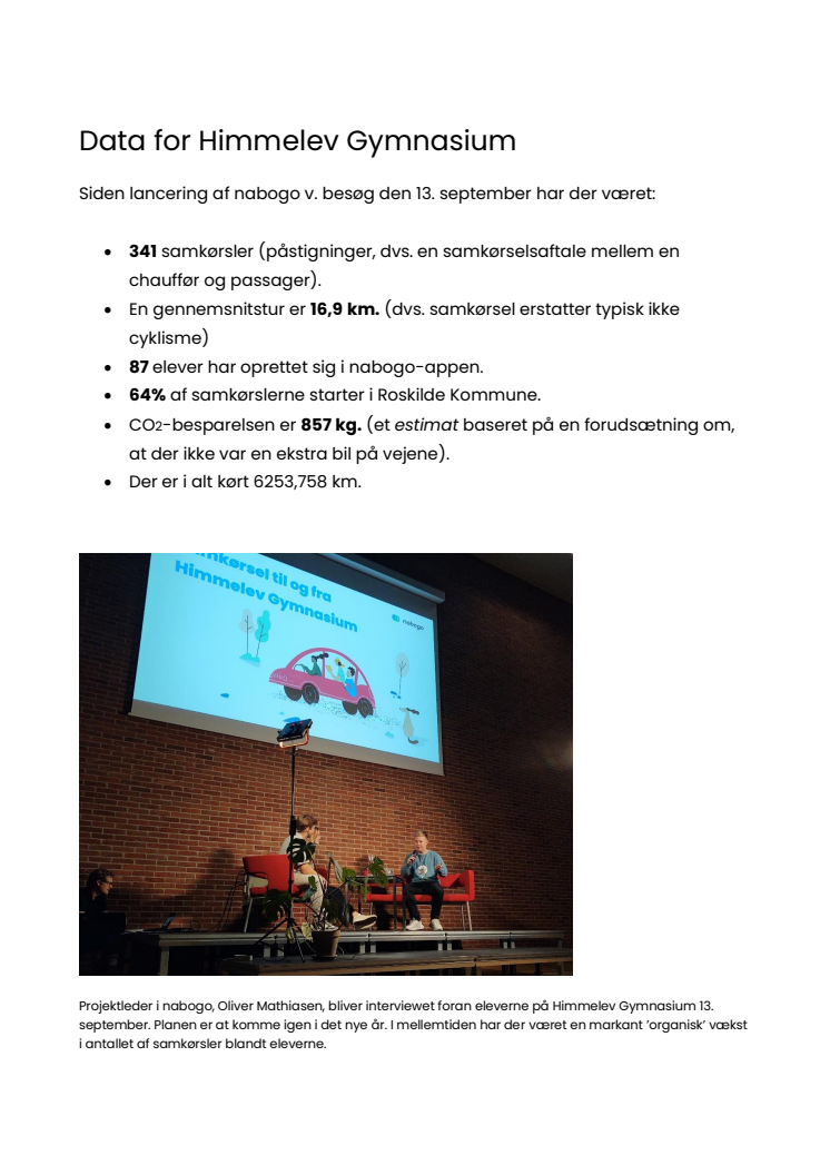Samkørsel og Himmelev Gymnasium