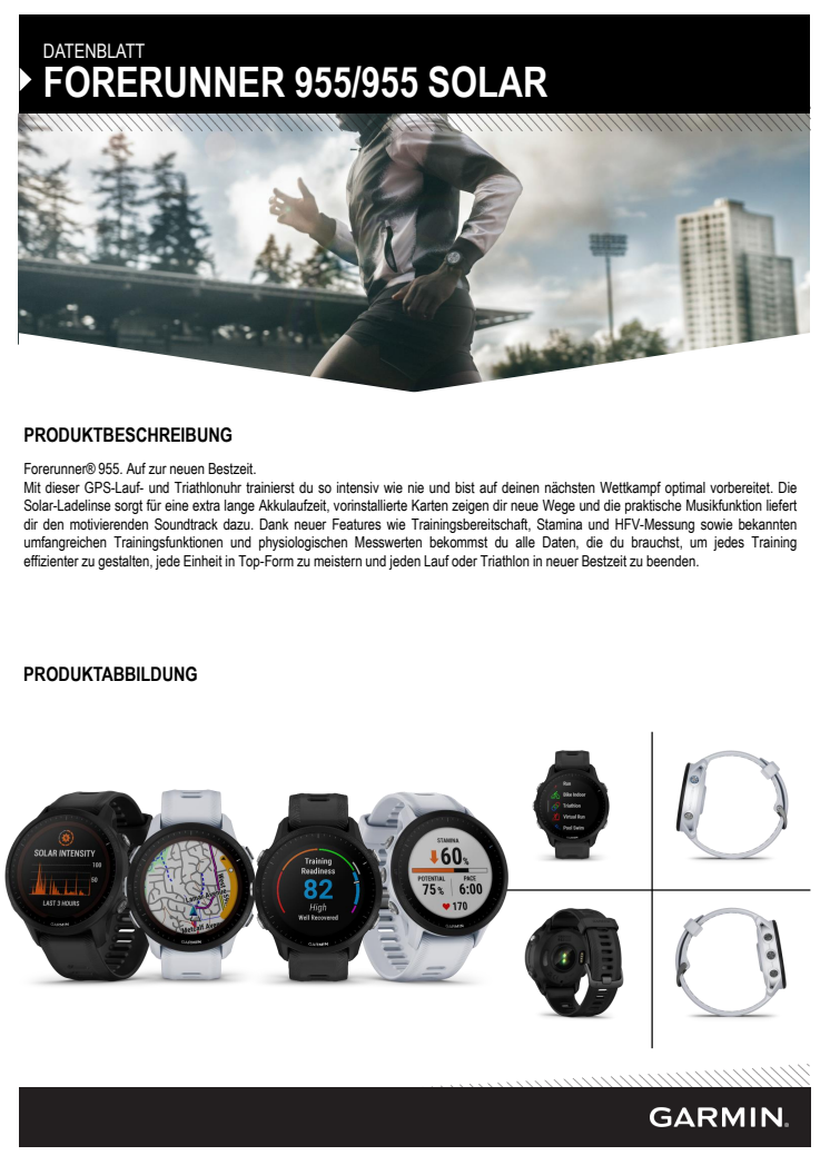 Garmin Datenblatt Forerunner 955