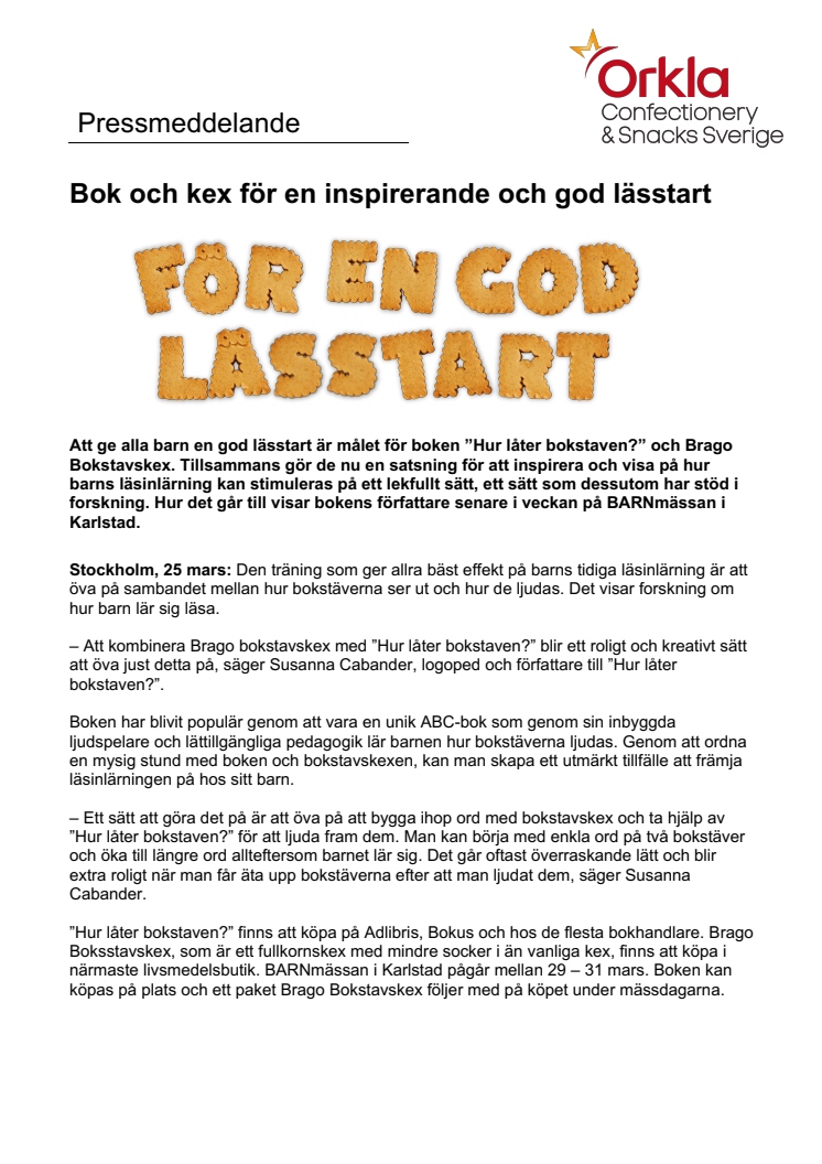 Bok och kex för en inspirerande och god lässtart