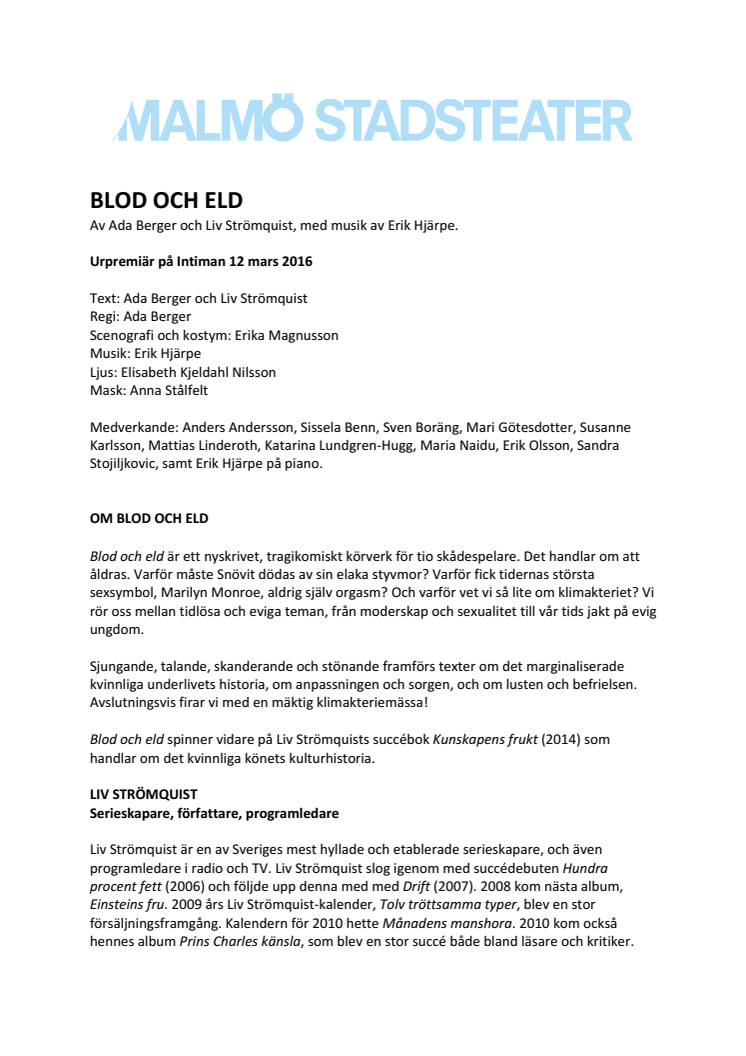 Pressmöte för BLOD OCH ELD av Liv Strömquist och Ada Berger