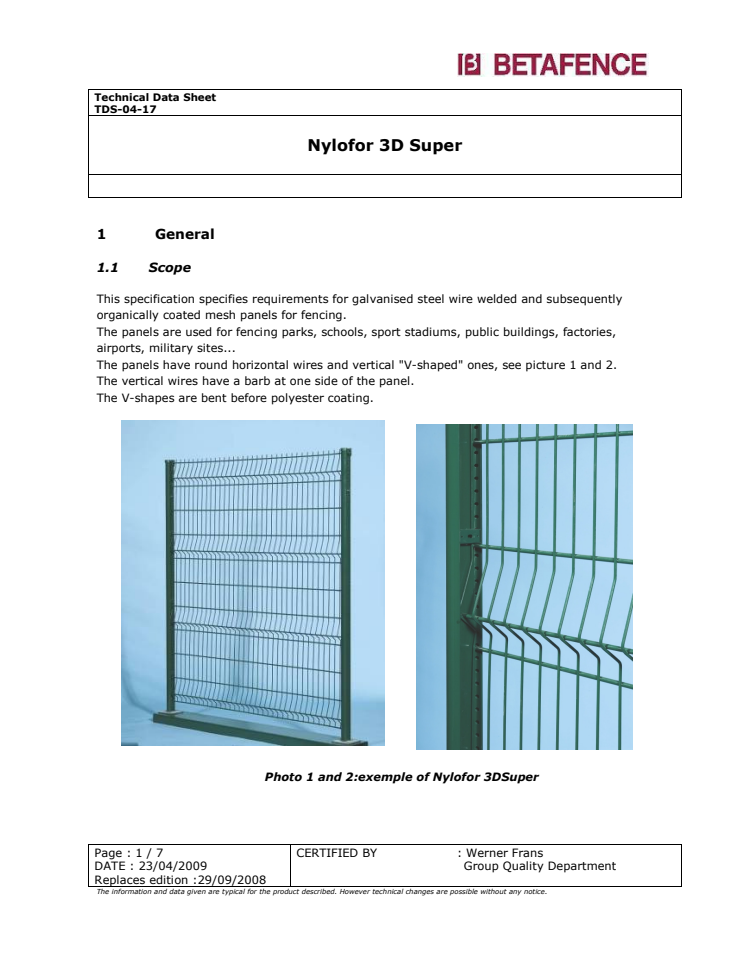 Betafence žogi. Nylofor 3D Super