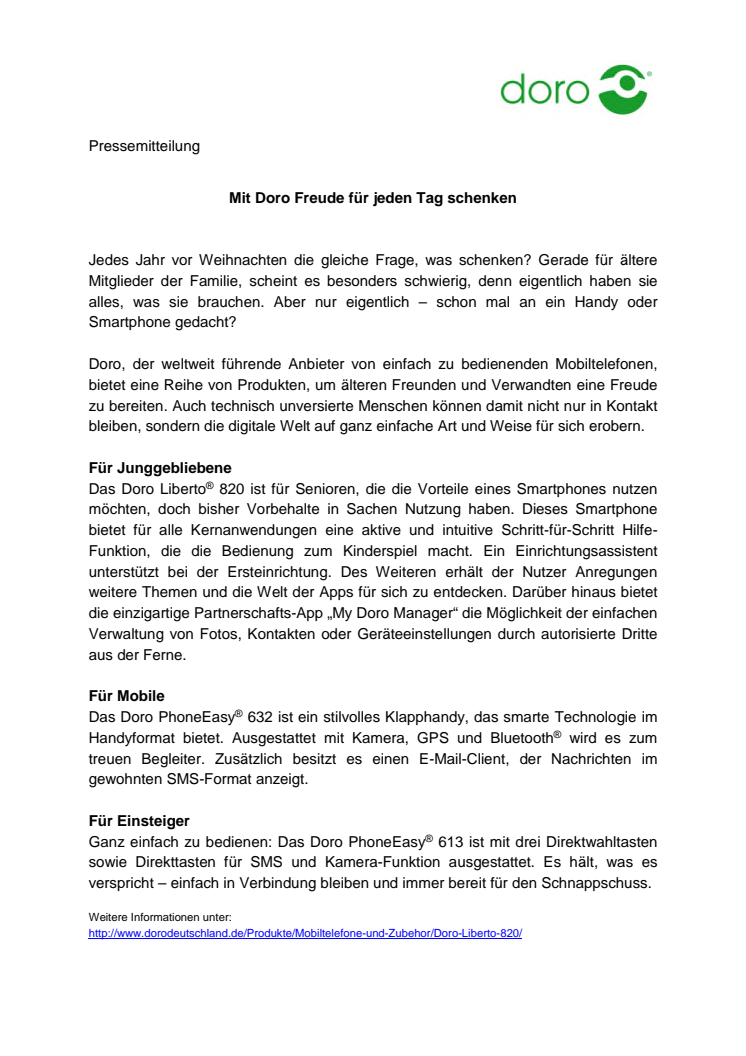 Mit Doro Freude für jeden Tag schenken