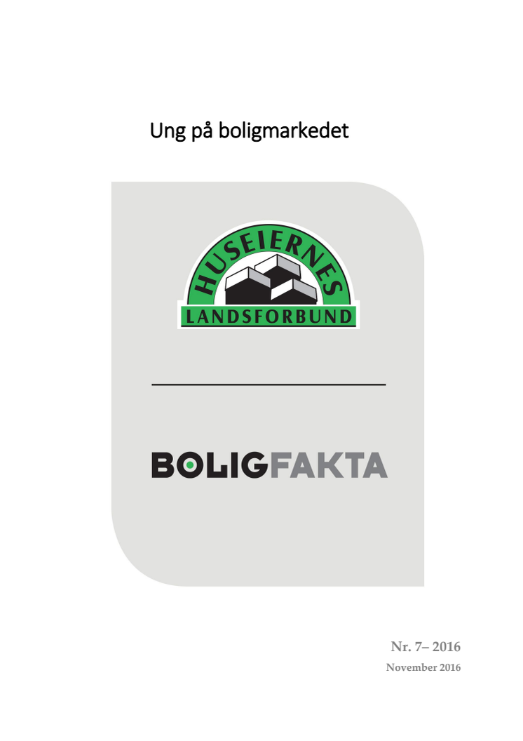 Boligfakta nr.7 - ung på boligmarkedet