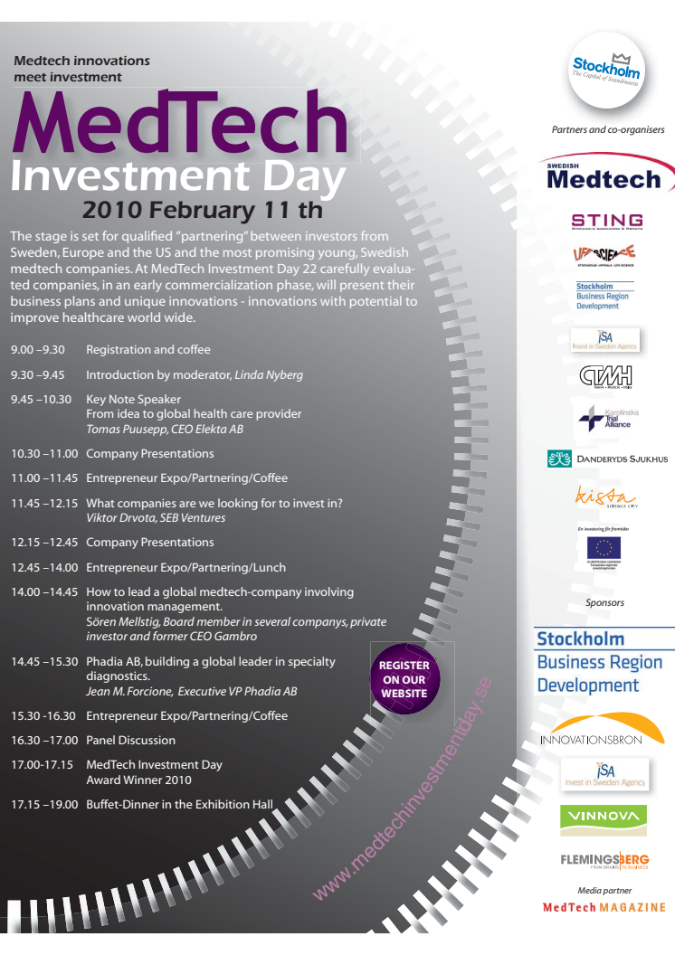 Program Medtech Investment Day, 11 febr 2010