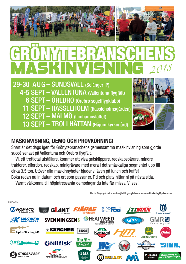 Grönytebranschens Maskinvisning 2018