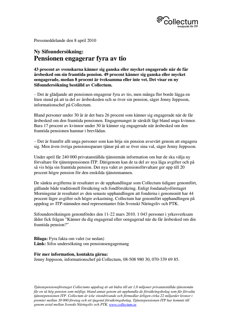Pensionen engagerar fyra av tio 