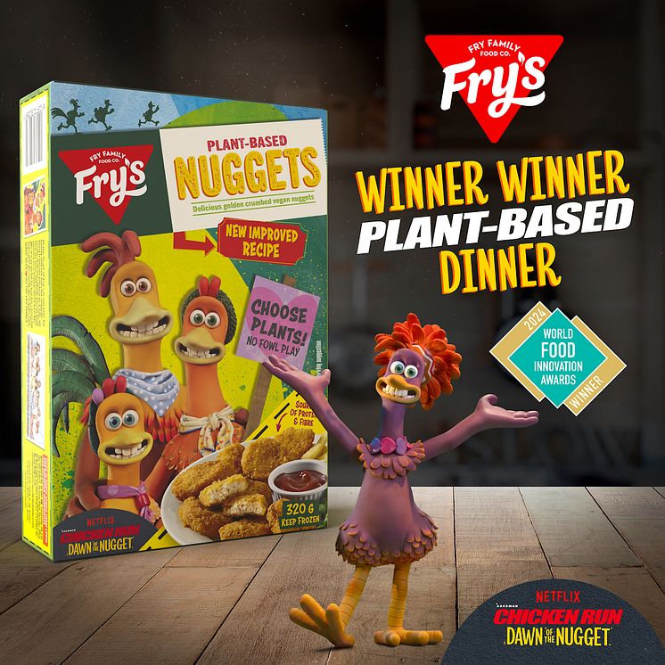 Plant-based brand Fry’s collaboration with Aardman and Netflix wins global innovation marketing award