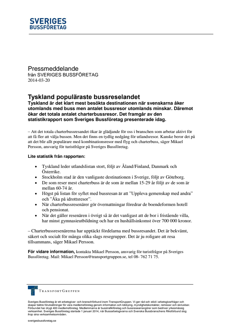 Tyskland populäraste bussreselandet