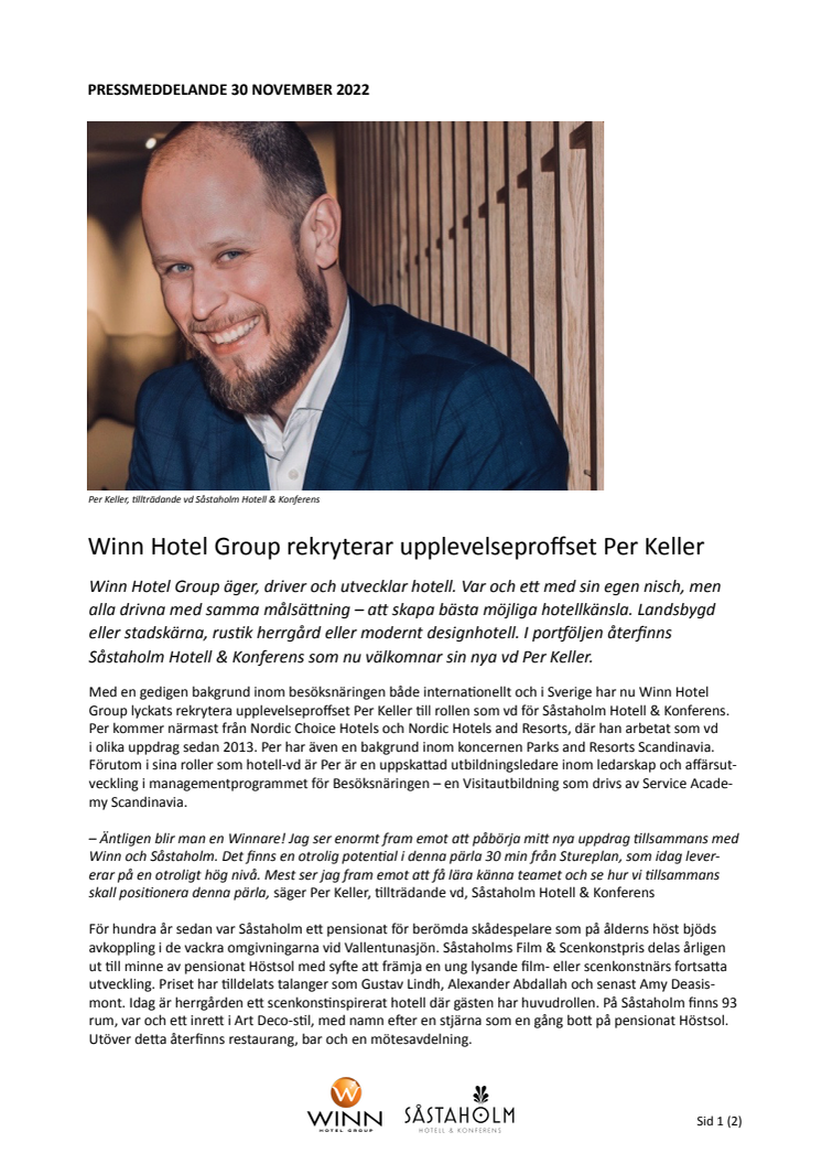 Winn Hotel Group rekryterar upplevelseproffset Per Keller_pressmeddelande 30 nov 2022.pdf