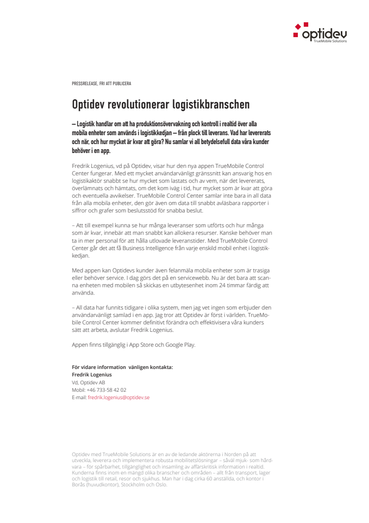 Optidev revolutionerar logistikbranschen