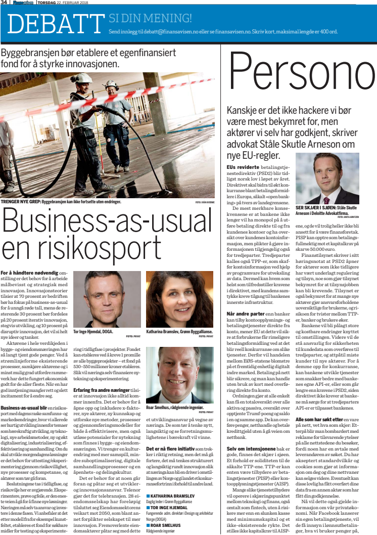 Business-as-usual en risikosport