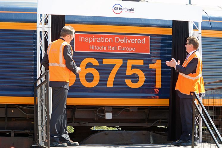GB Railfreight celebrates relationship with Hitachi Rail Europe by naming Class 66 locomotive