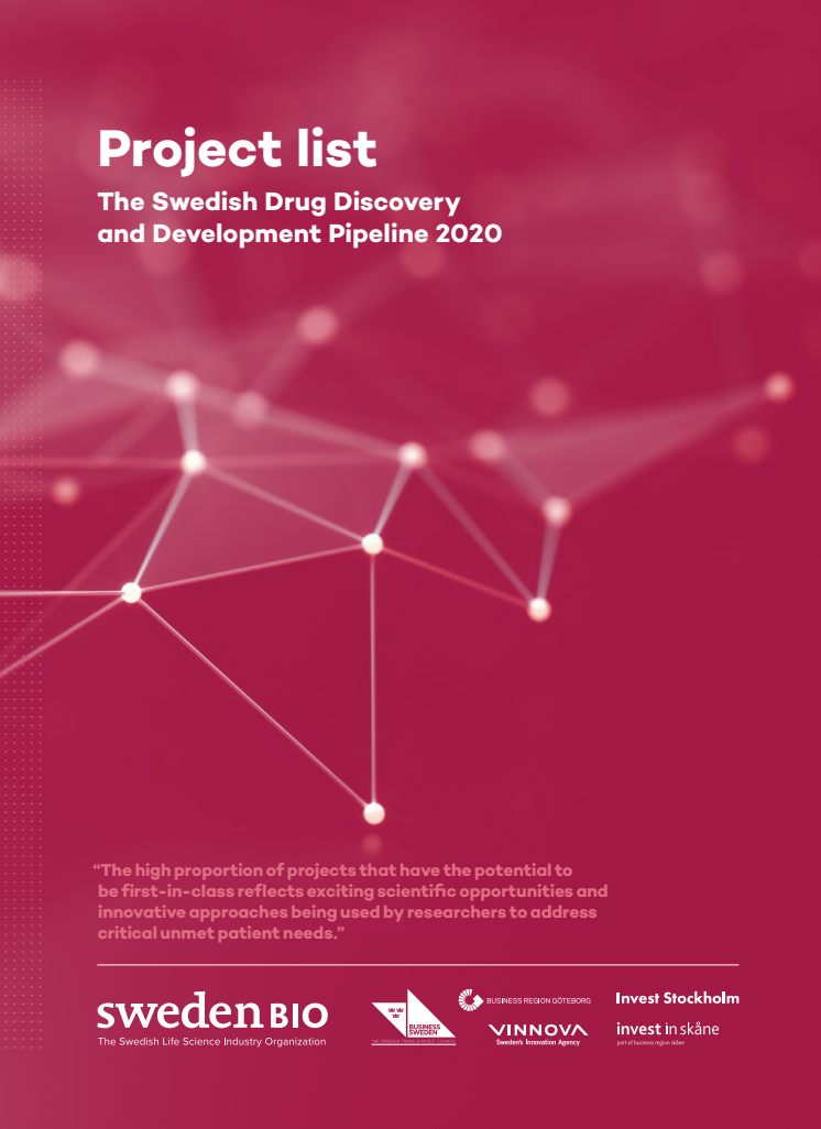 Project list - The Swedish Drug Discovery and Development Pipeline 2020 (SwedenBIO)
