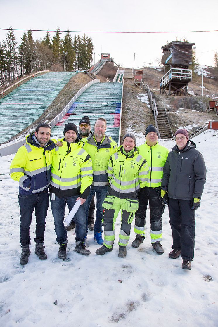 Sh:s arbetsgäng tillsammans med backhopparlegendaren Jan Boklöv