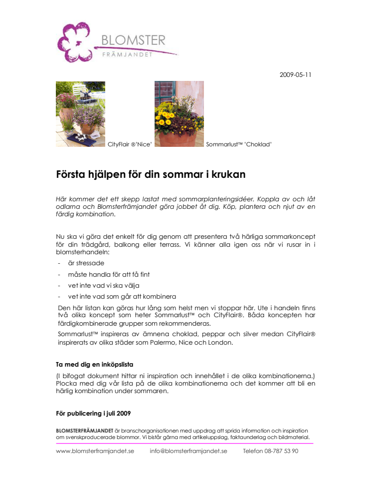 Första hjälpen för din sommar i krukan