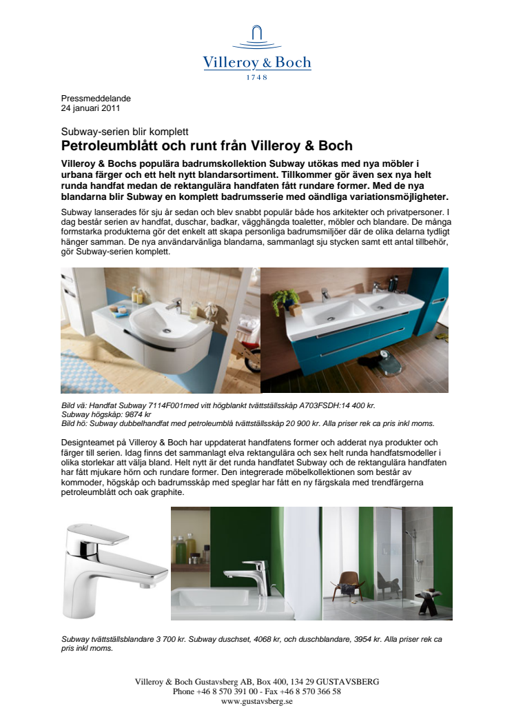 Petroleumblått och runt från Villeroy & Boch
